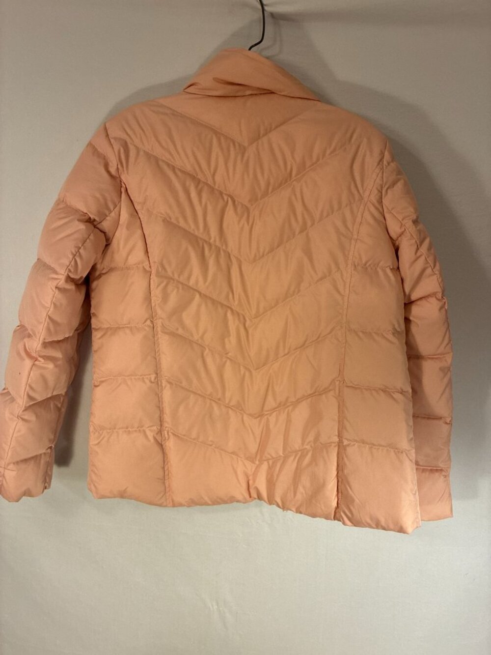 Lands' End Blush Pink Quilted Chevron Puffer Jacket Coat Winter Warm Premium M - Picture 2 of 2